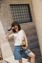 Sandstone Pleated Linen Vest
