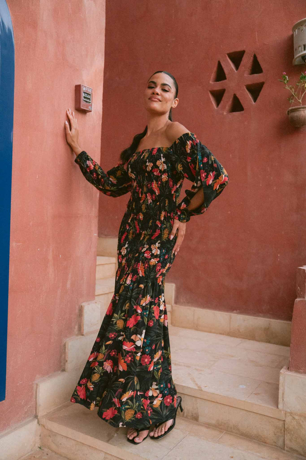 Toucan Tropics Fully Smocked Maxi Dress