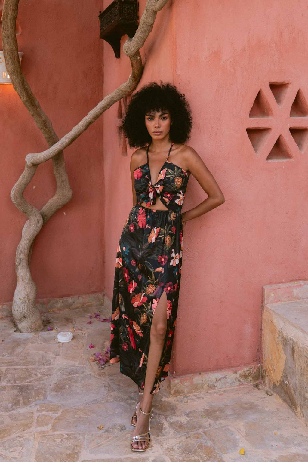 Toucan Tropics Satin Dress
