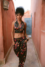 Toucan Tropics Deep V-neck Halter Top