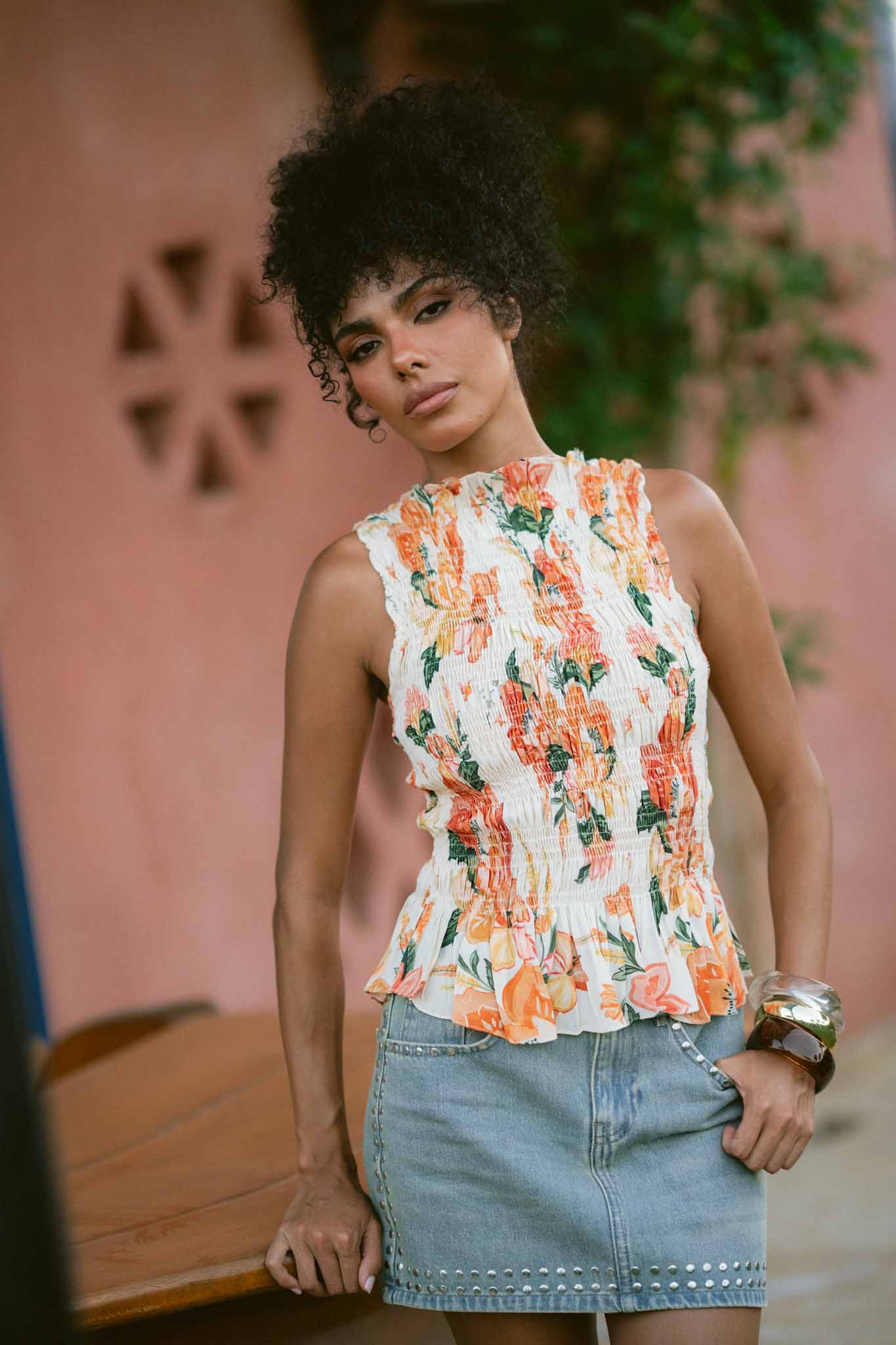 The Palm Poesie Smoked Top