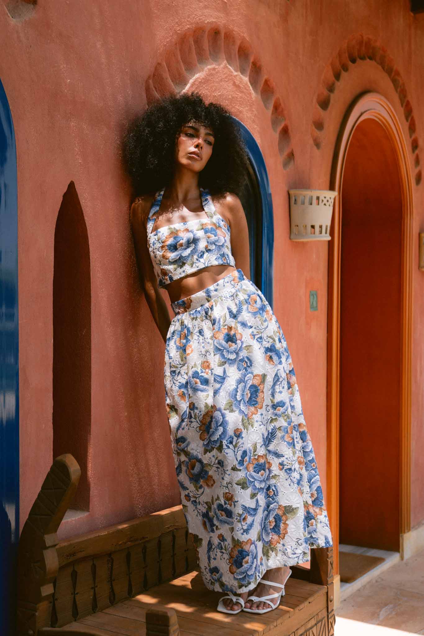 Blue Peony Printed Co-ord