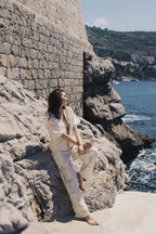 Ivory Lace Patchwork Pants