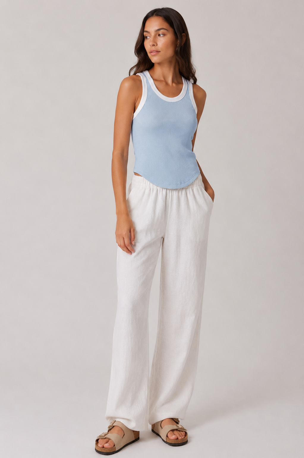 Rounded Hem Rib Top