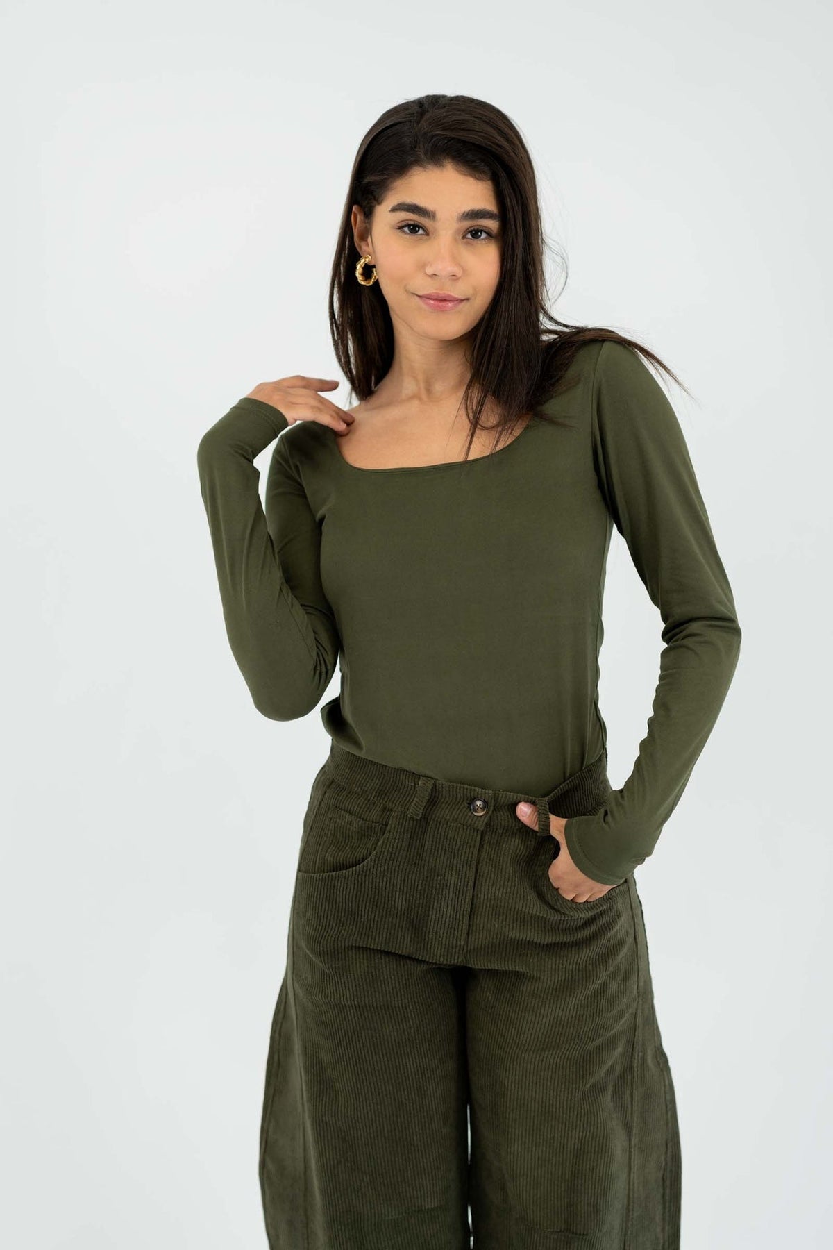All Day Long Sleeve Basic Top