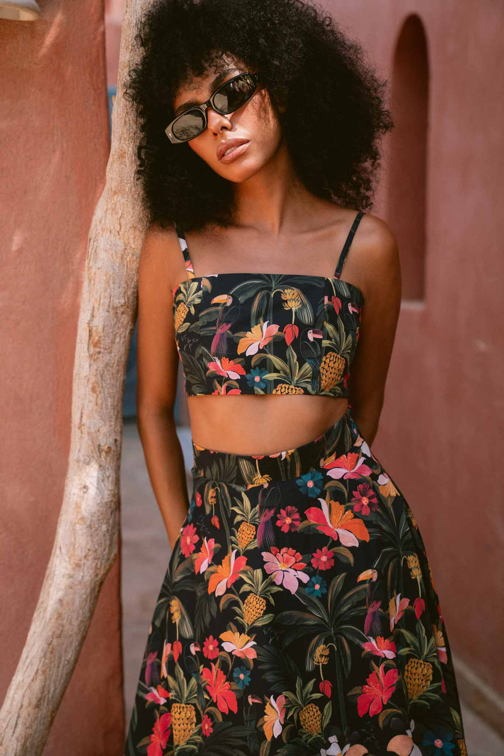 Toucan Tropics Poplin Top & Skirt Co-ord