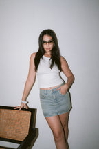 Studded Denim Skirt