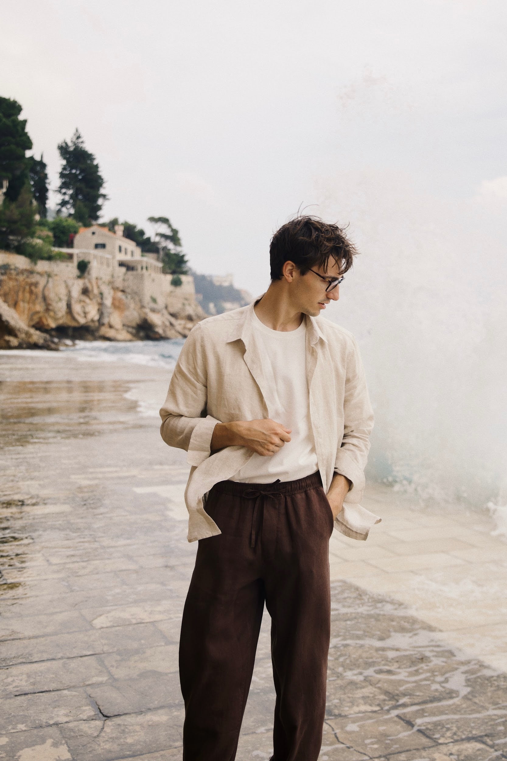 Porto Linen Pull-On Pants