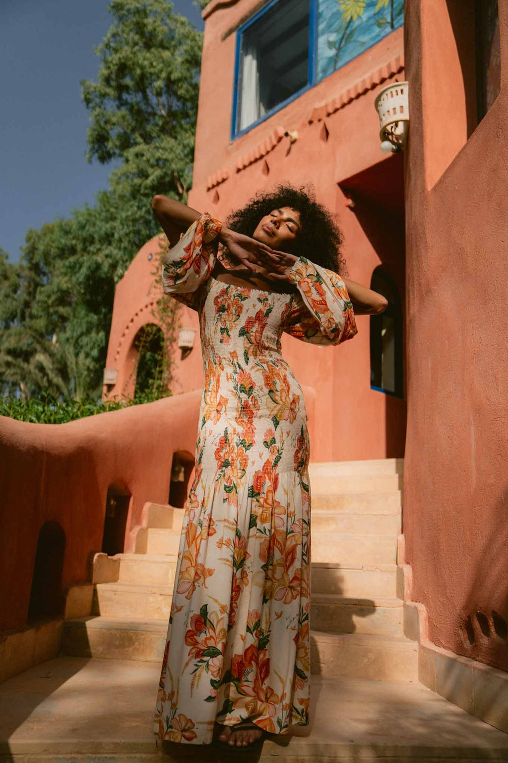The Palm Poésie Fully Smocked Maxi Dress