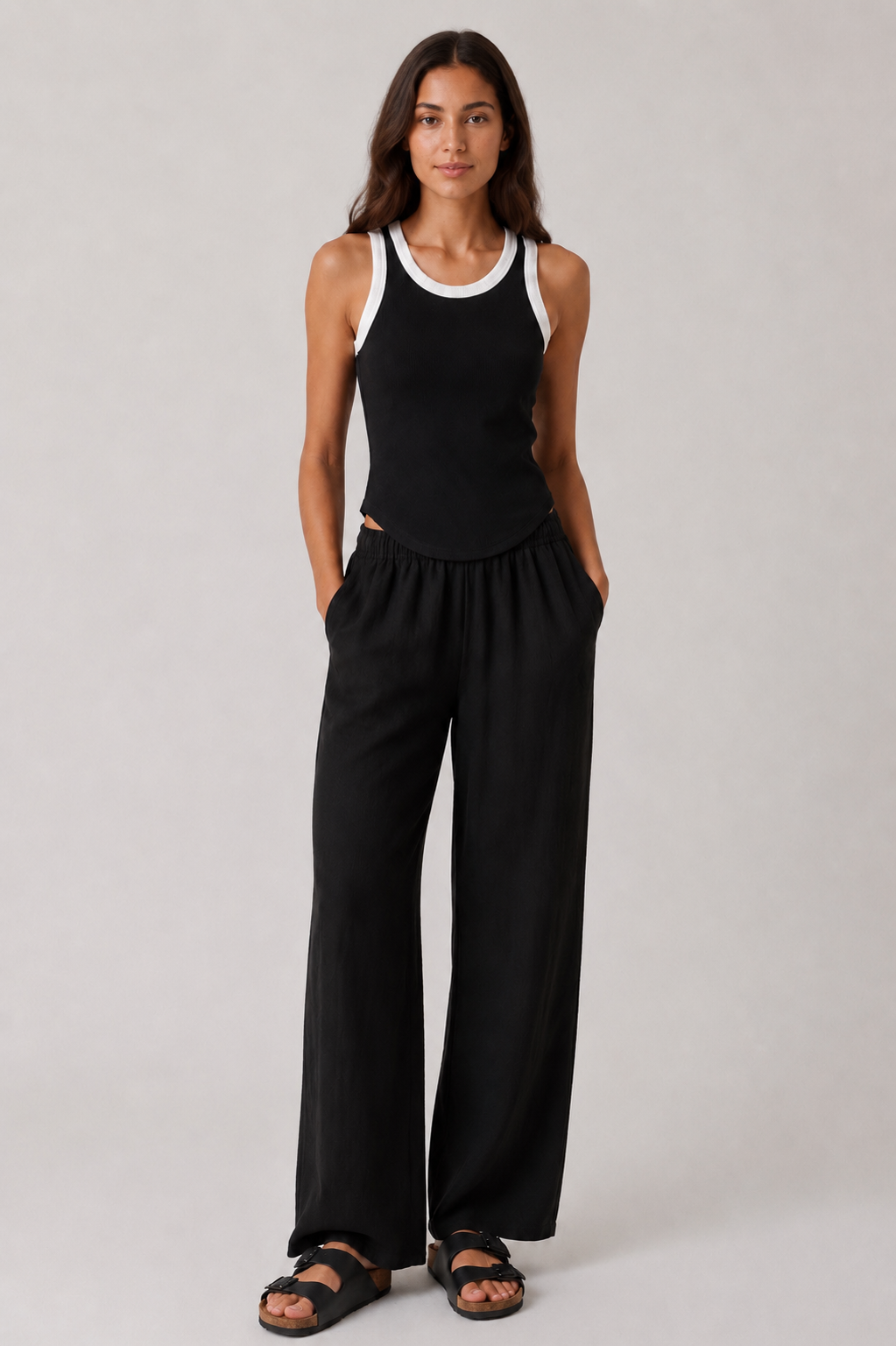 Rounded Hem Rib Top