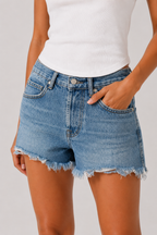 The Weekend Blue Raw Edge Shorts