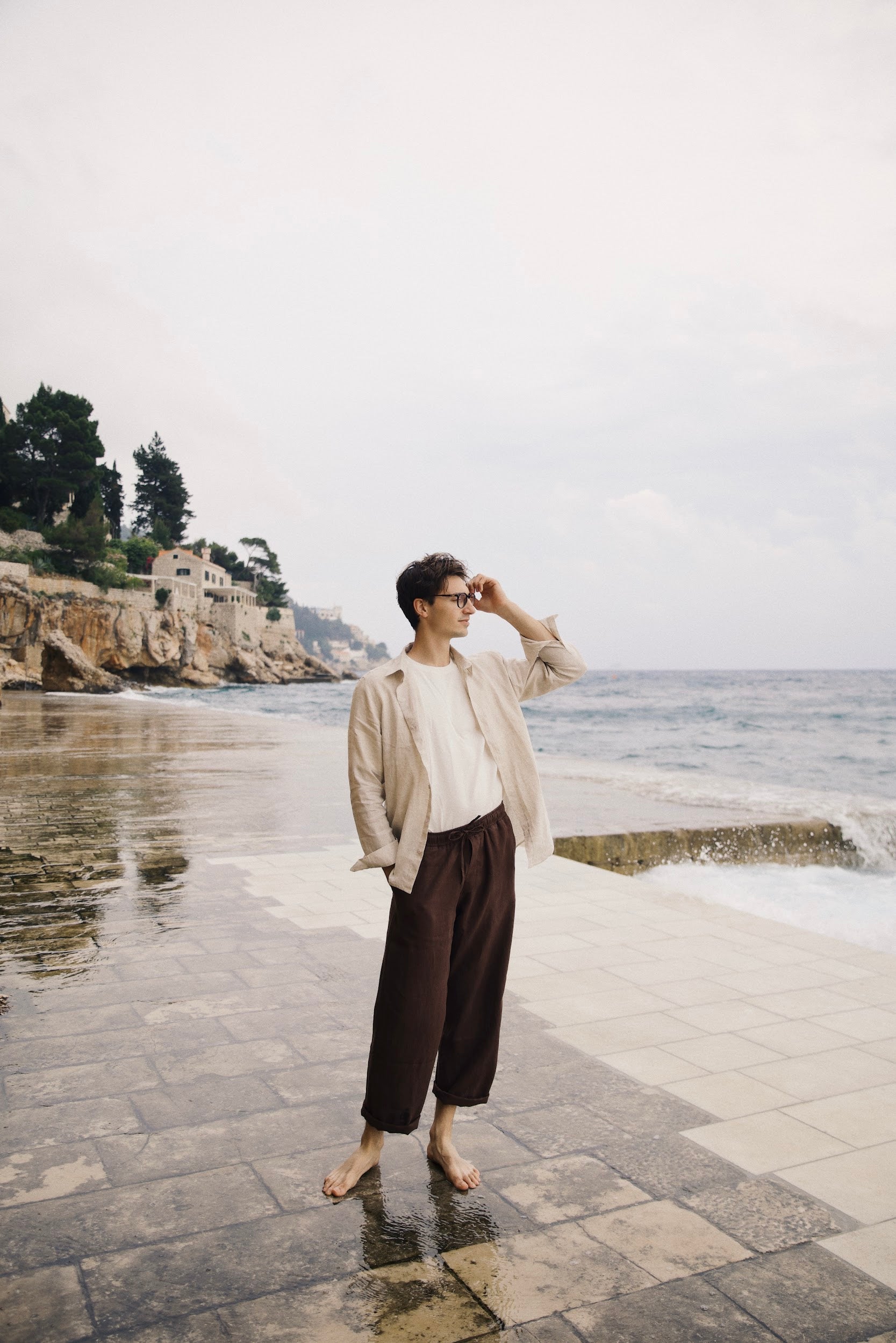 Porto Linen Pull-On Pants