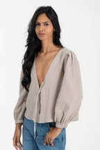 Soft Bloom Wrap Top