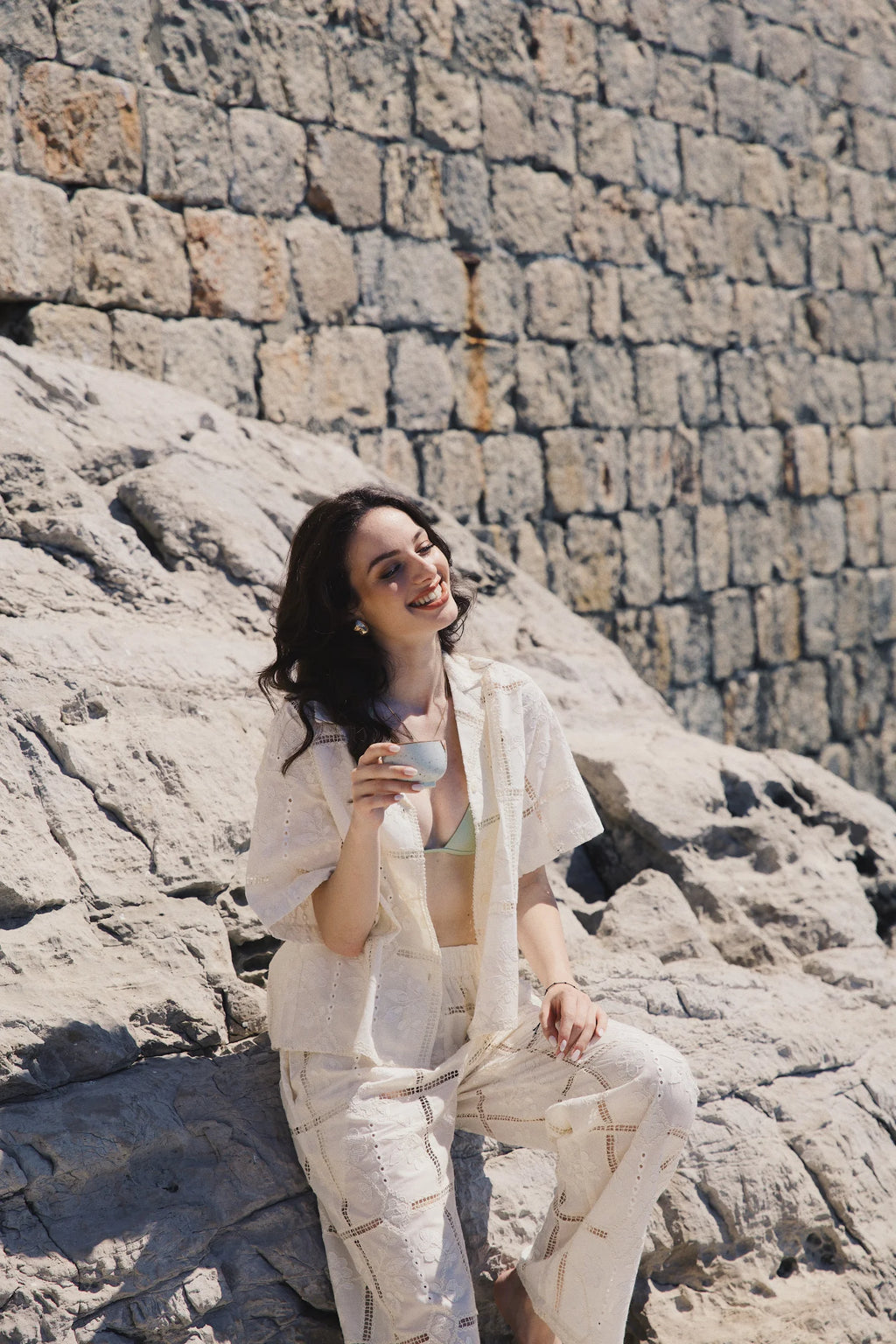 Ivory Lace Patchwork Shirt