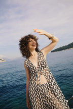 Zigzag Waves Long Cardigan