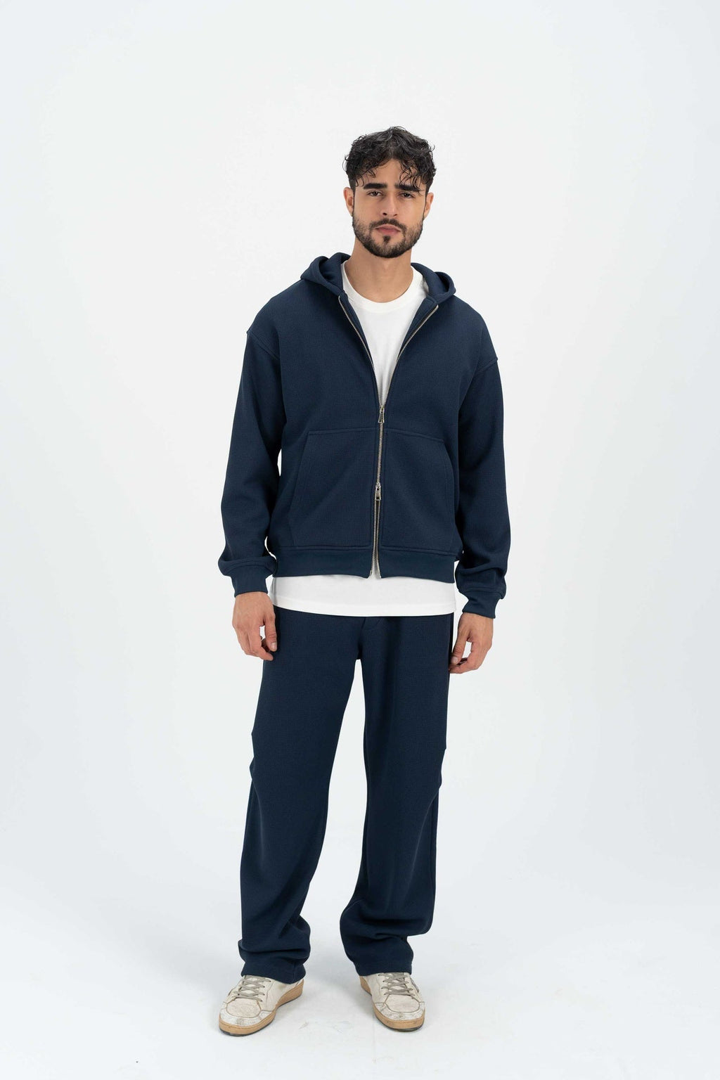 Cloud Waffle Zip Up Sweatshirt