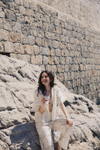 Ivory Lace Patchwork Pants