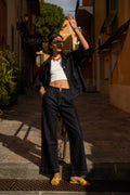 Ecru Raw Denim Pants