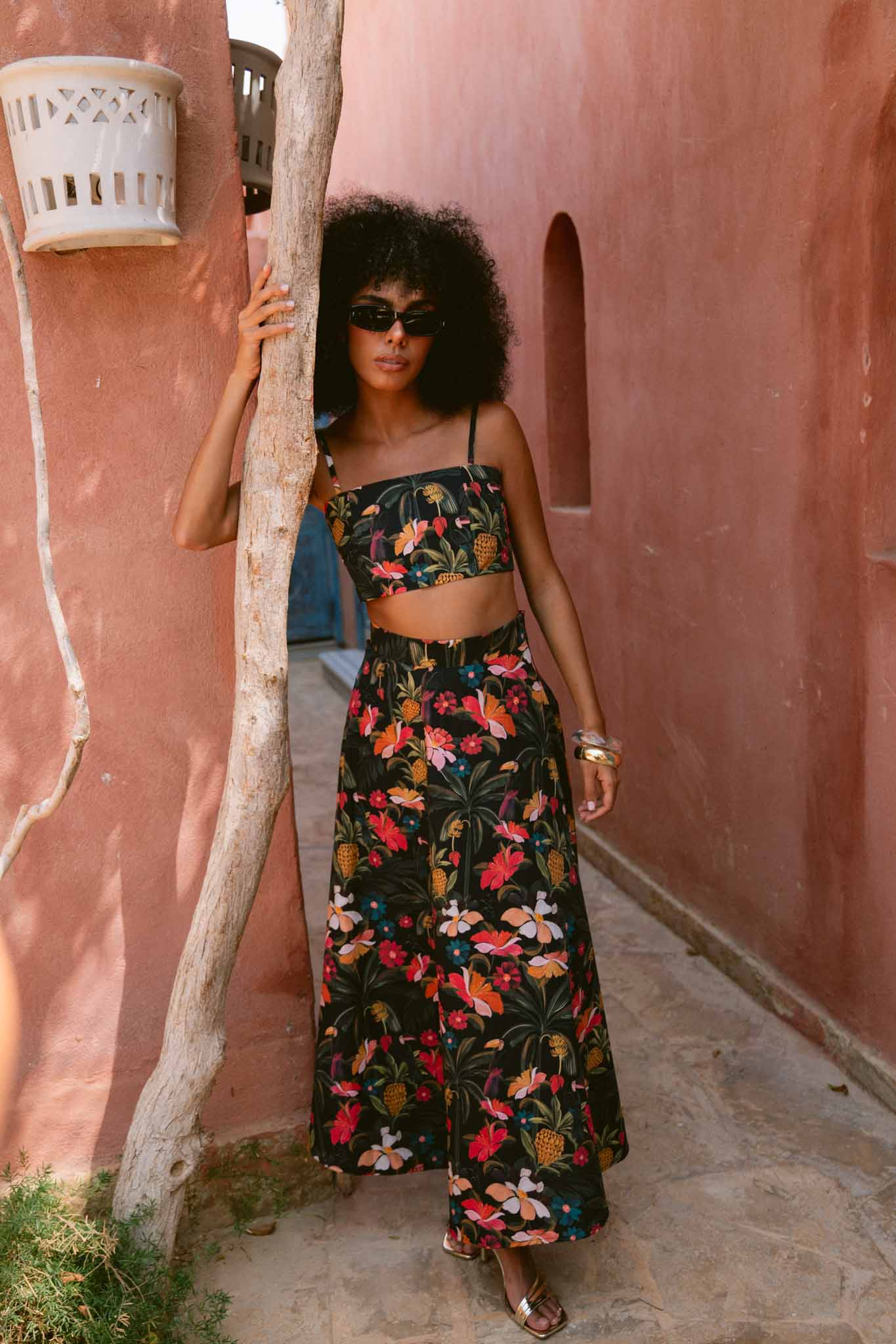 Toucan Tropics Poplin Top & Skirt Co-ord