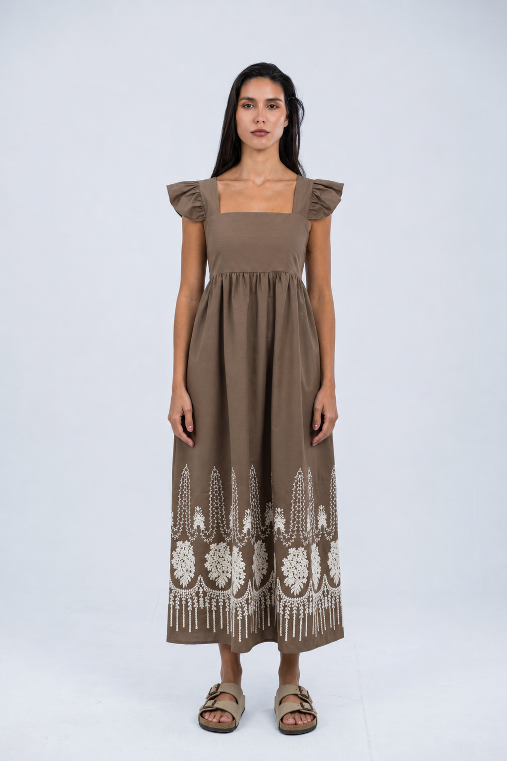 Thread Hem Poplin Dress