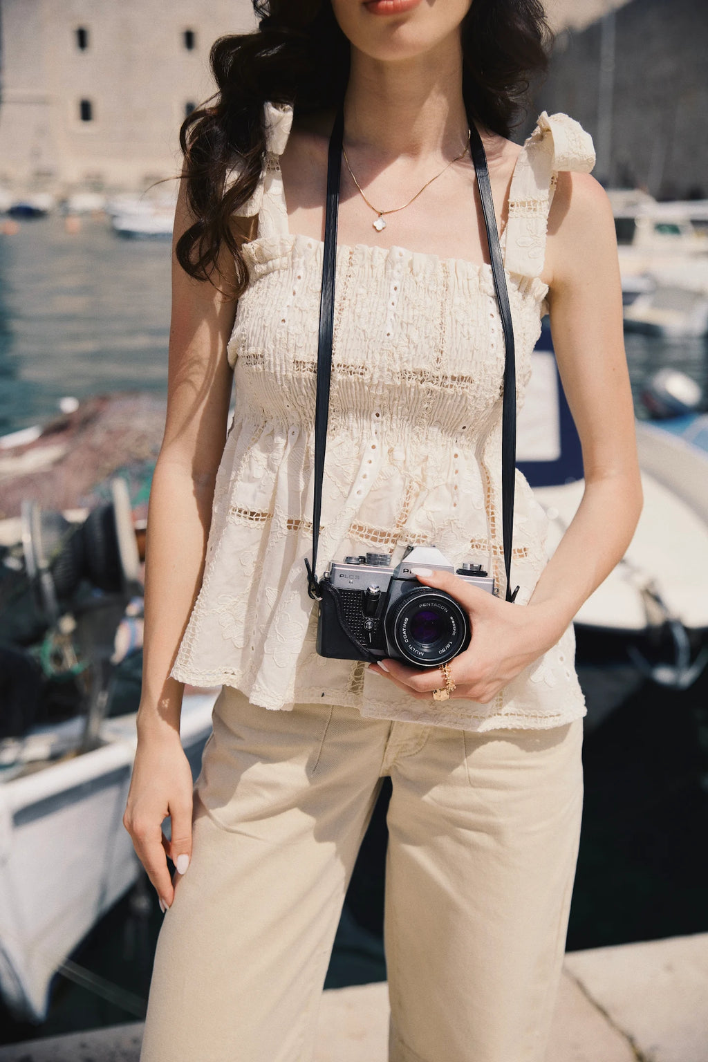 Ivory Lace Patchwork Top