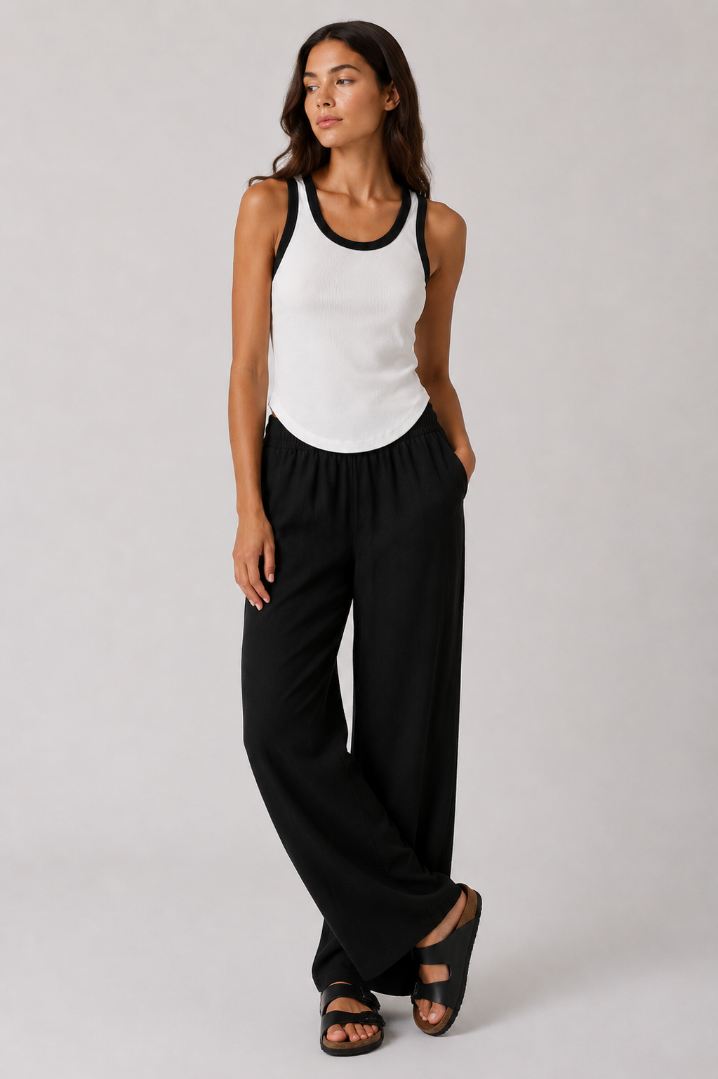 Rounded Hem Rib Top