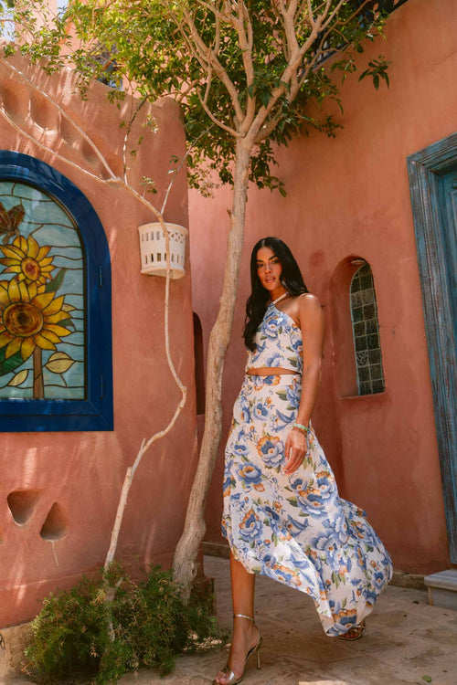 Blue Peony Ruffle Co-ord