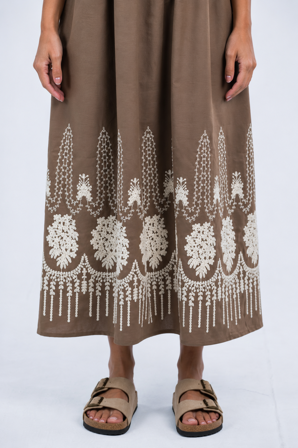 Thread Hem Poplin Dress