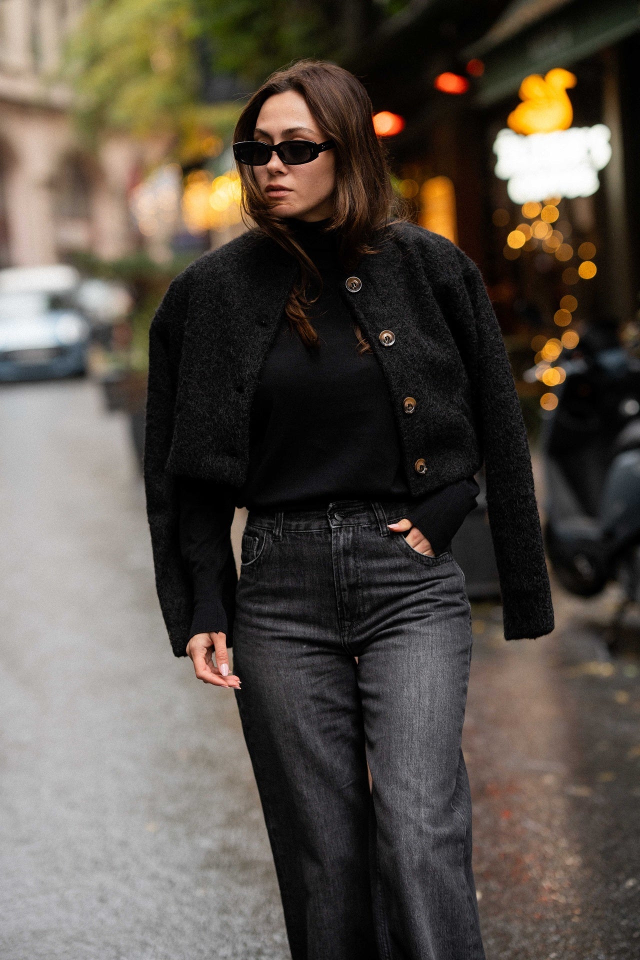 Bouclé Cropped Jacket