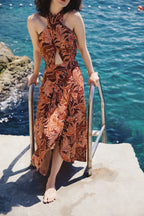 Amber Dune Halter Neck Dress