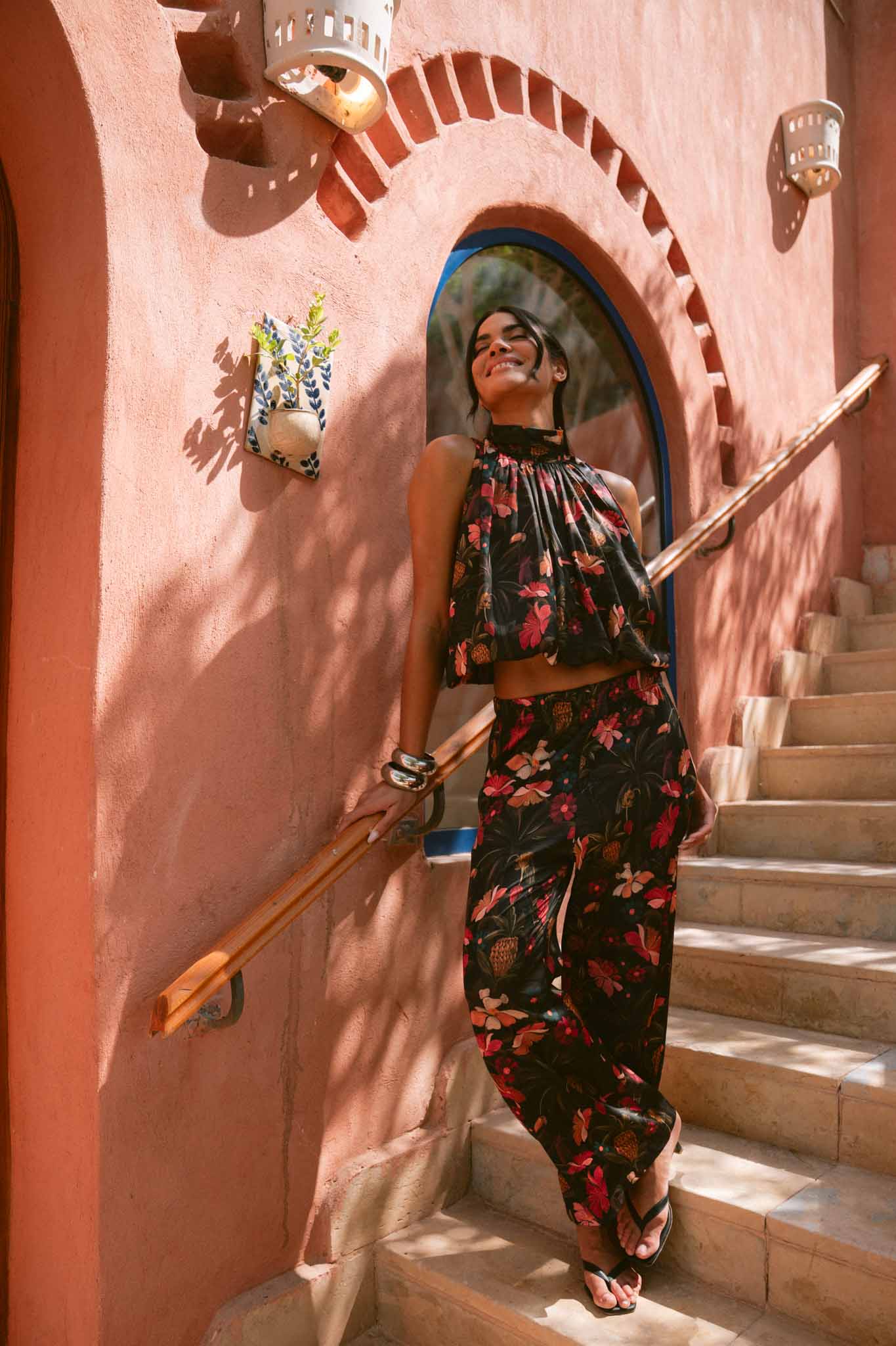 Toucan Tropics Satin Pants