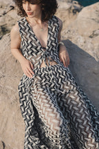 Zigzag Waves Long Cardigan