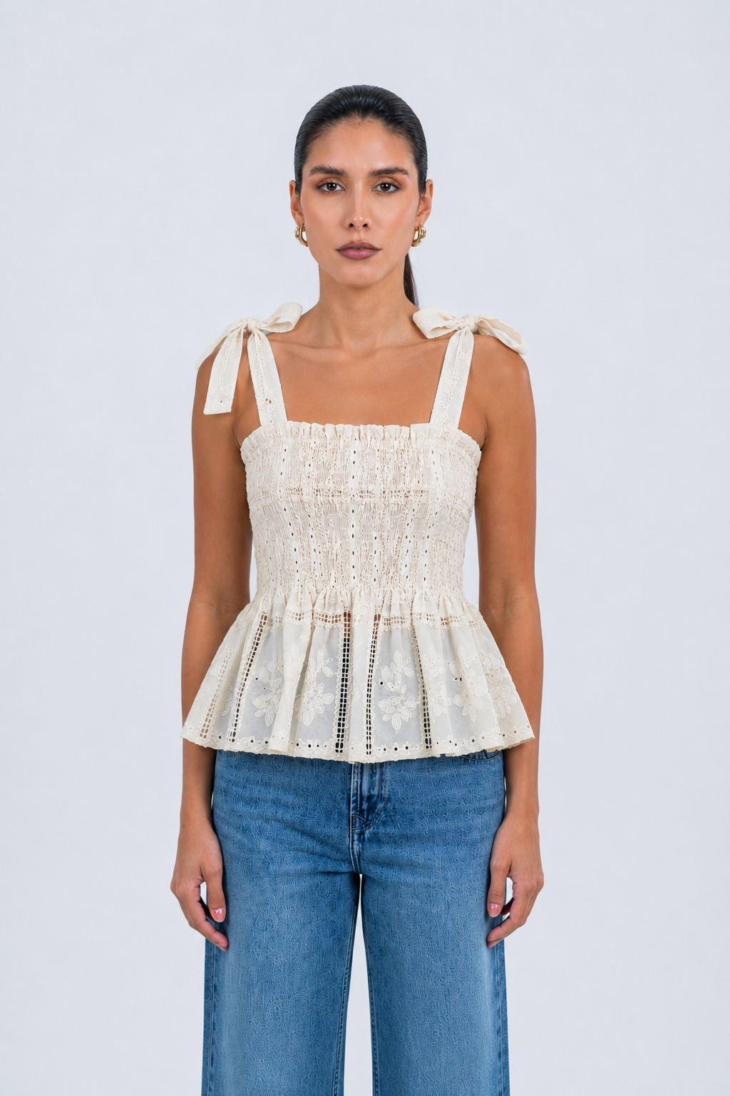 Ivory Lace Patchwork Top