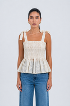 Ivory Lace Patchwork Top