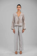 Metallic Wrap Top