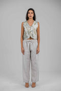 Sage Bloom Embriodered Vest
