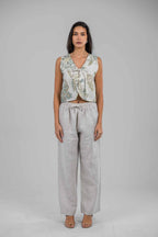 Sage Bloom Embriodered Vest