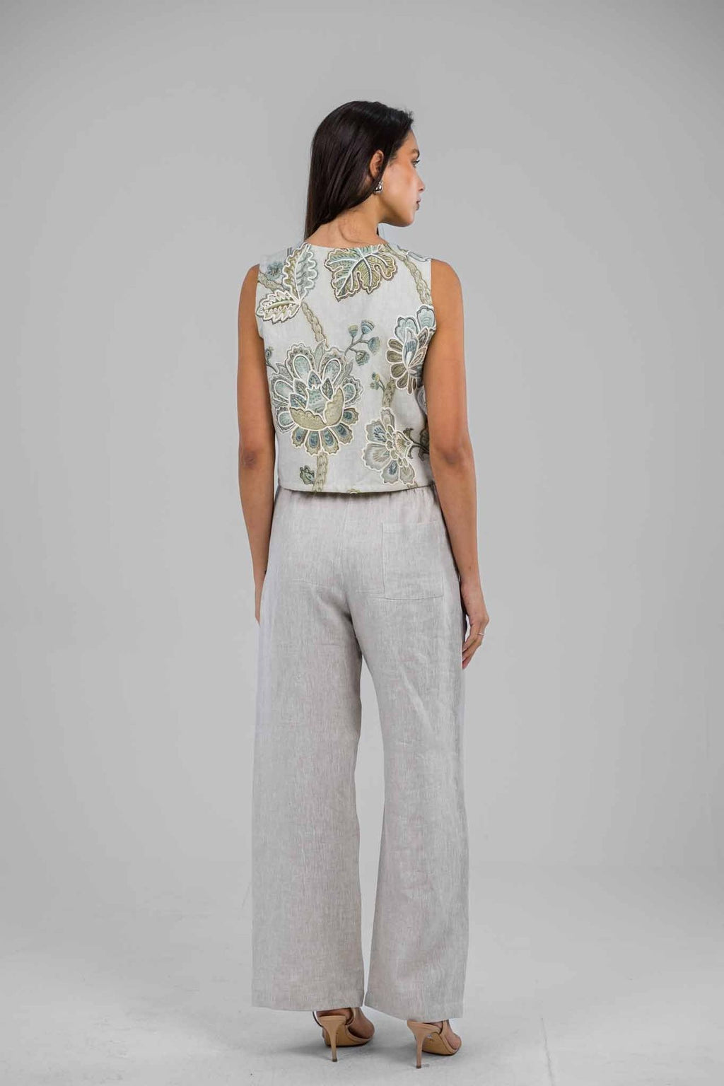 Sage Bloom Embriodered Vest