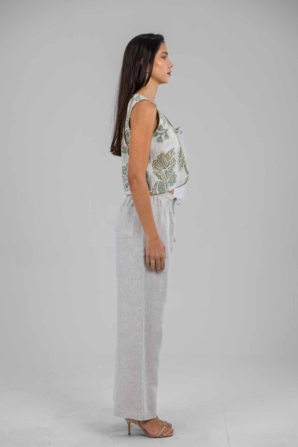 Sage Bloom Embriodered Vest
