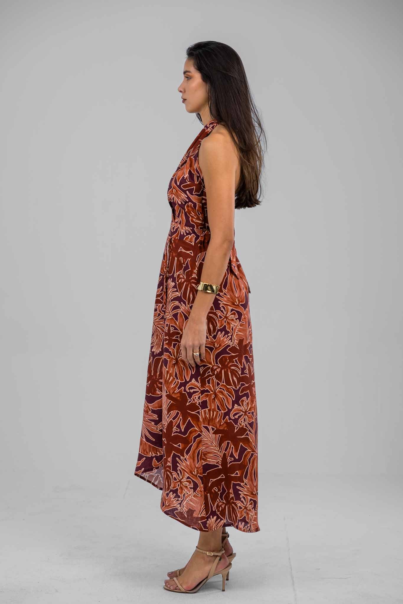 Amber Dune Halter Neck Dress