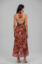 Amber Dune Halter Neck Dress