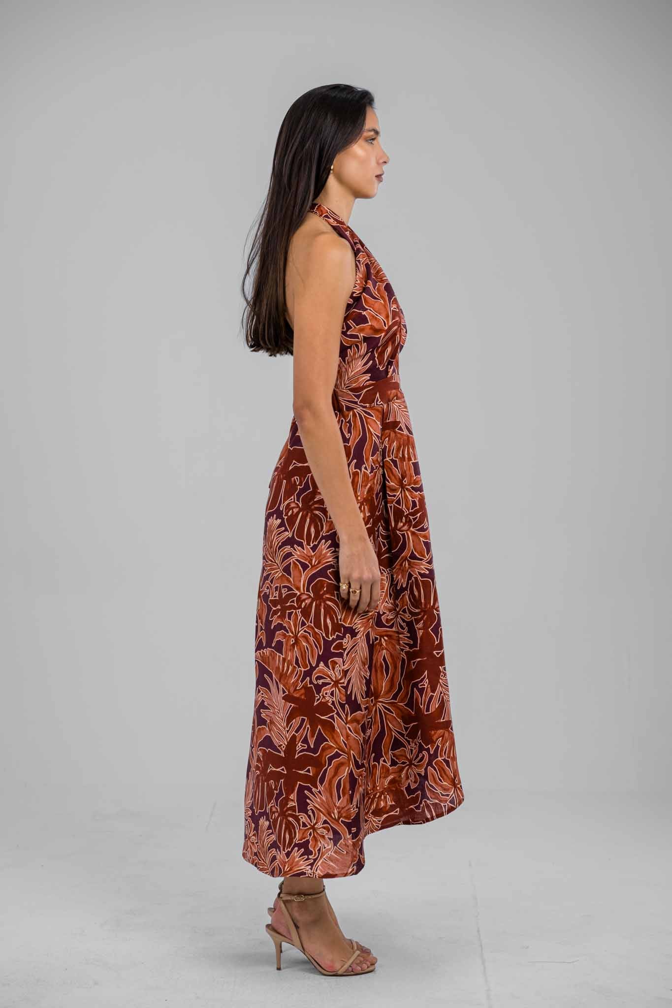 Amber Dune Halter Neck Dress