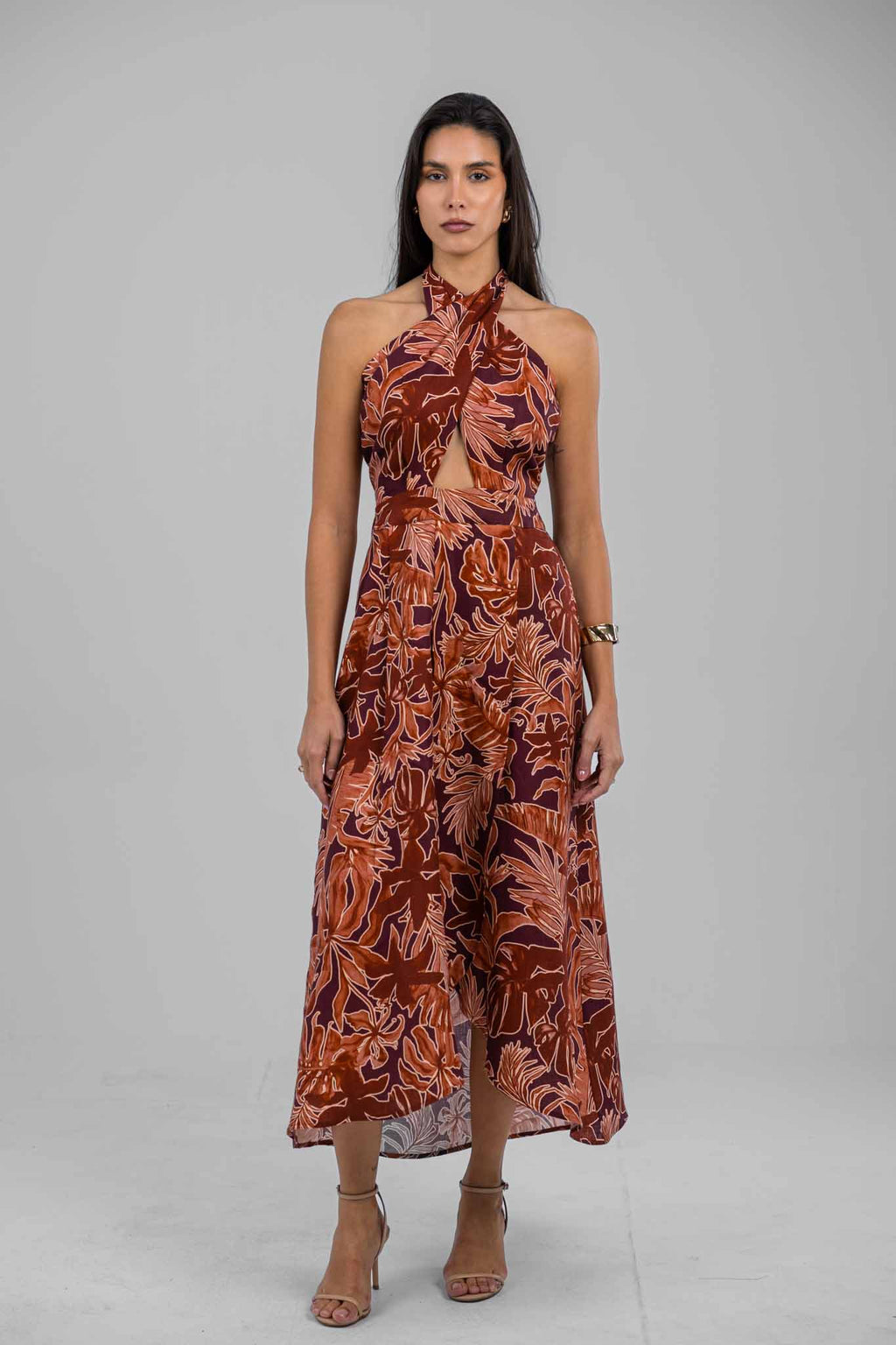 Amber Dune Halter Neck Dress
