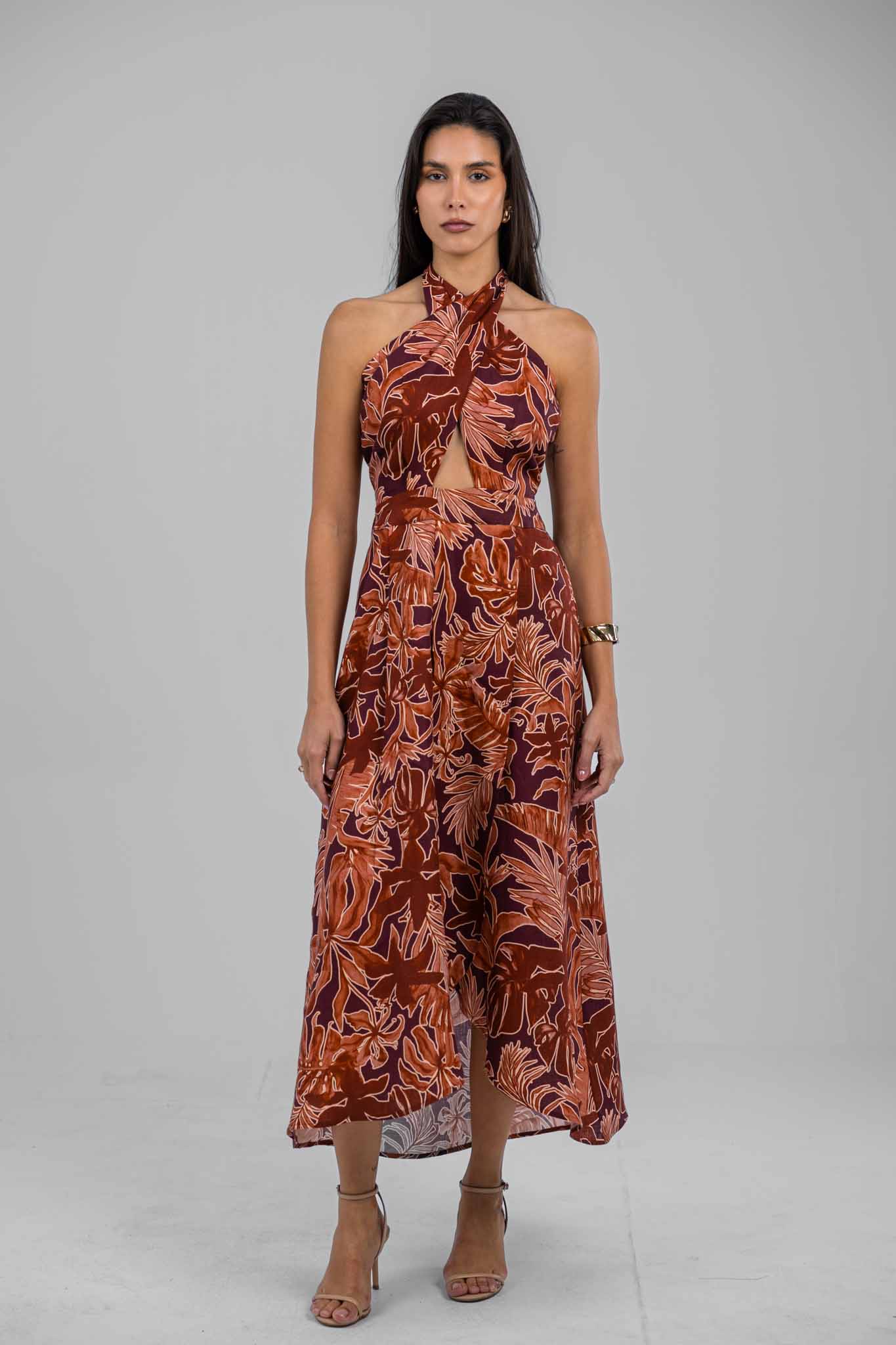 Amber Dune Halter Neck Dress