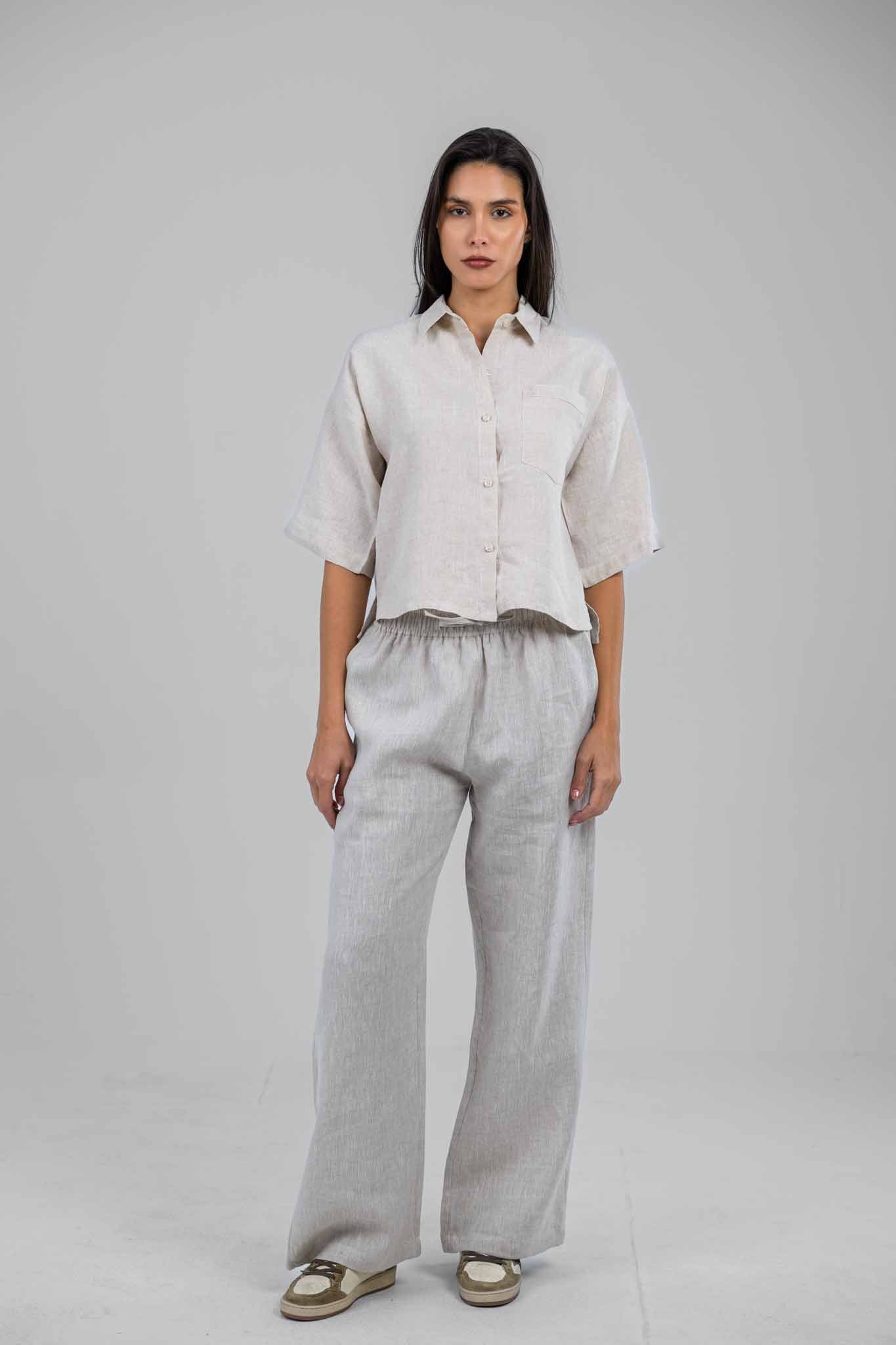 Portofino Half Sleeves Linen Shirt
