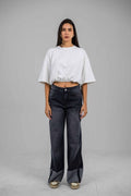 Folded Hem Denim Pants