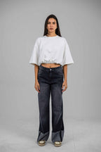 Folded Hem Denim Pants