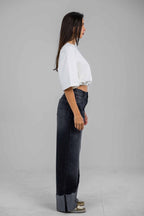 Folded Hem Denim Pants