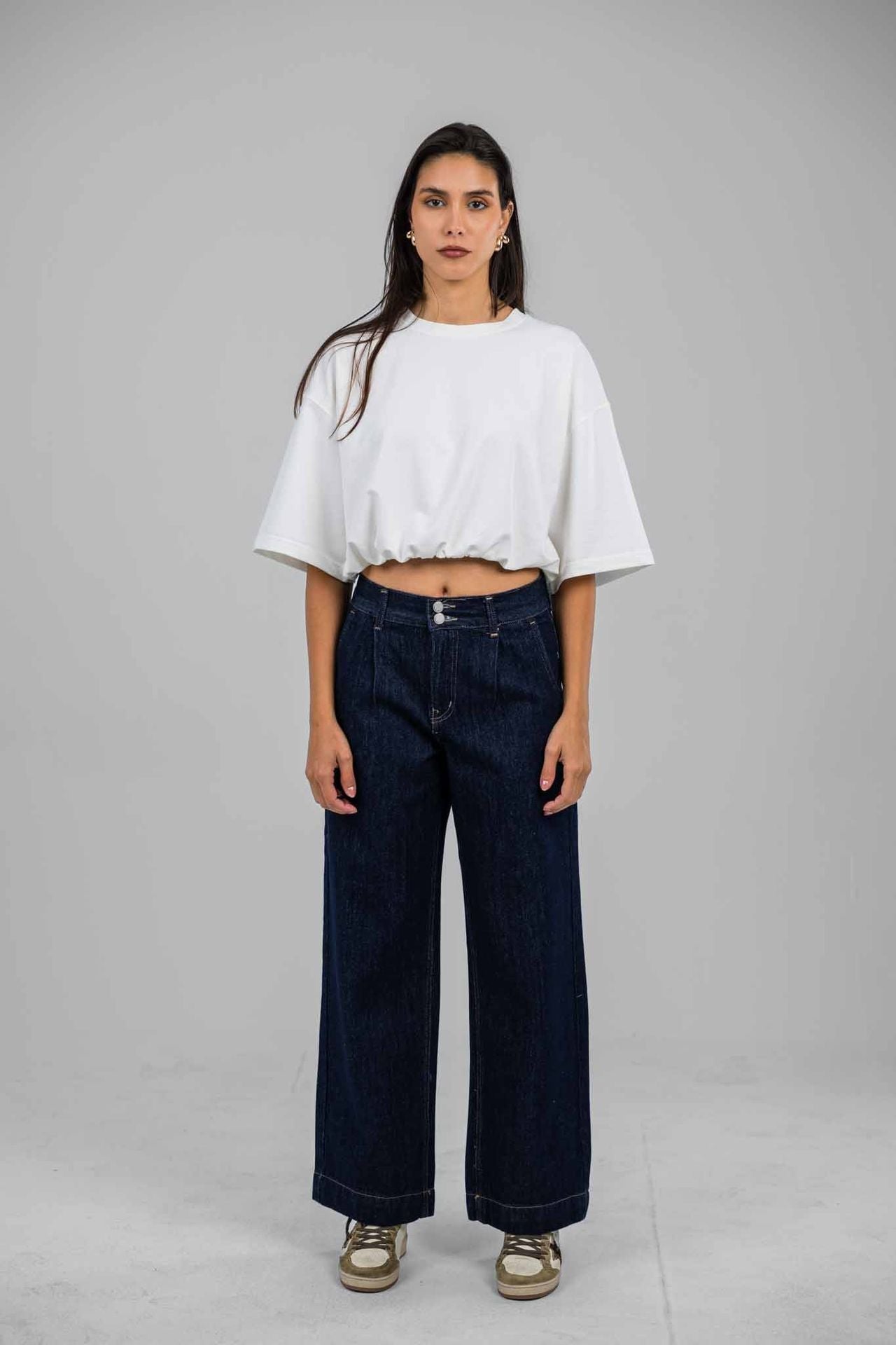 Ecru Raw Denim Pants