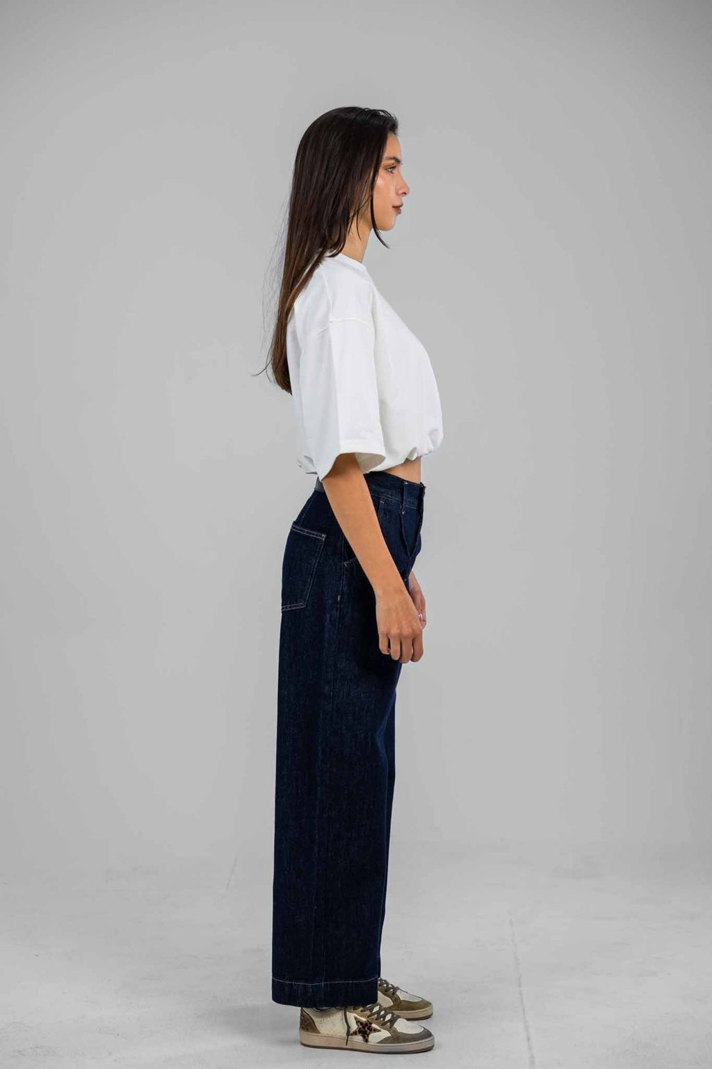 Ecru Raw Denim Pants